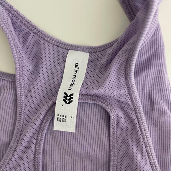 All In Motion Rib Racerback Crop Tank Top Size Large - Picture 3 of 8